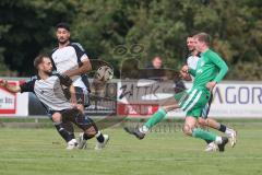 Bezirksliga - Saison 2025/26 - TSV Ober./Unterhaunstadt - SVA Palzing - David Polster (Nr.18 - TSV Ober-/Unterh.stadt) - Andre Bauer grün Palzing - Foto: Meyer Jürgen
