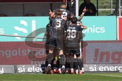 3. Liga - Saison 2024/25 - FC Ingolstadt 04 - SV Wehen Wiesbaden - Der 1:0 Führungstreffer durch Pascal Testroet (Nr.37 - FCI) - jubel - - Foto: Meyer Jürgen