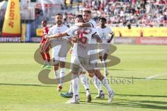 Toto-Pokal Finale; Würzburger Kickers - FC Ingolstadt 04; Kopfball Tor Jubel Treffer Ryan Malone (16, FCI) 1:2 Siegtreffer Julian Kügel (31, FCI) David Kopacz (29, FCI)