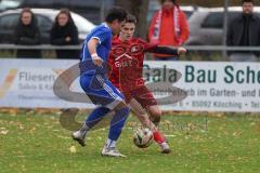 Kreisliga - Saison 2025/26- TSV Kösching - SV Zuchering - Leander Friedl rot Zuchering - Andrej Jozak blau Kösching - Foto: Meyer Jürgen