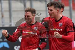 3. Liga - Saison 2025/26 - FC Ingolstadt 04 - VFB Stuttgart II - Simon Lorenz (Nr.32 - FCI) mit dem 1:0 Führungstreffer - jubel  - Jonas Scholz (Nr.15 - FCI) - Foto: Meyer Jürgen