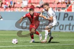 3. Liga; FC Ingolstadt 04 - SV Wehen Wiesbaden; Zweikampf Kampf um den Ball Gustav Christensen (24, FCI) Wohlers Ole (21 SVWW)