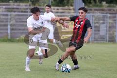 Bayernliga Nord - Saison 2024/25 - FC Ingolstadt 04 II - TSV Karlburg -  Emre Gül (Nr.10 - FCI U21) - Jan Martin weiss Karlsburg - XXXXX - Foto: Meyer Jürgen