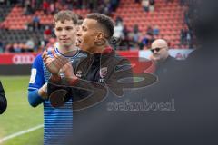 3. Liga; FC Ingolstadt 04 - SV Waldhof Mannheim; Sieg Jubel Freude Marcel Costly (22, FCI) Torwart David Klein (47, FCI)