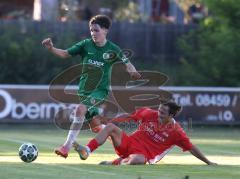 Landesliga - Saison 2026/27 - SV Manching - FC Memmingen II - Vincent Amann (Nr.5 - SV Manching) - Geiger Felix rot Memmingen - Foto: Meyer Jürgen