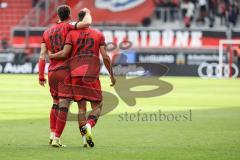 3. Liga; FC Ingolstadt 04 - SSV Ulm; Tor Jubel Treffer 1:0 Marcel Costly (22, FCI) Linus Rosenlöcher (19, FCI)