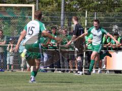 Relegation - Saison 2025/26 - SV Karlskron - FC Geisenfeld - Der 0:1 Führungstreffer durch Timo Postruschnik - jubel -  grün Geisenfeld - XXXXX - Foto: Meyer Jürgen