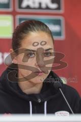3. Liga; Energie Cottbus - FC Ingolstadt 04; Spiel ist aus, Ingolstadt gewinnt 1:4, Pressekonferenz Interview Cheftrainerin Sabrina Wittmann (FCI)