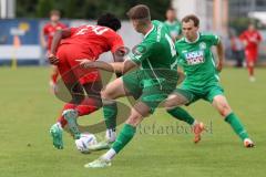 Bayernliga Nord - Saison 2023/2024 - FC Ingolstadt 04 - VFB Eichstätt - Michael Udebuluzor (Nr.24 - FCI U21) - Zimmermann Johannis #6 grün Eichstätt - Foto: Meyer Jürgen