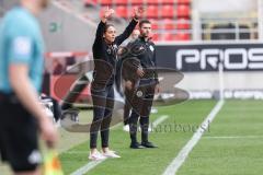 3. Liga; FC Ingolstadt 04 - SC Verl; an der Seitenlinie, Spielerbank Cheftrainerin Sabrina Wittmann (FCI)