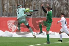 AUDI - Schanzer Amateurcup - Finale -  2026  - SV Hundszell - SV Denkendorf - Matthias Pickl grün Denkendorf - Gabriel Hägel TW Hundszell - Foto: Meyer Jürgen