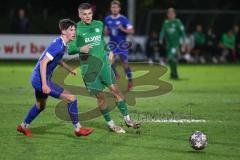 Landesliga - Saison 2024/25 - SV Manching - TV Erkheim - Sebastian Graßl (Nr.10 - SV Manching) - Josuha Holzapfel blau Erkheim - XXXXX - Foto: Meyer Jürgen