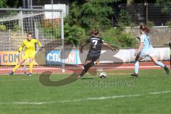 2. Bundesliga Frauen - Saison 2024/25 - FC Ingolstadt 04 Frauen - SG 99 Andernach - Nadja Burkhard (Nr.7 - FCI Frauen) - Van der Laan Laura Torwart Andernach - Engels Klara blau Andernach - Foto: Meyer Jürgen