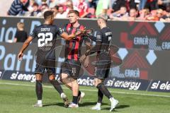 3. Liga; FC Ingolstadt 04 - FC Hansa Rostock; Tor Jubel Treffer Kopfball Sebastian Grönning (11, FCI) Marcel Costly (22, FCI) Dennis Borkowski (7, FCI)