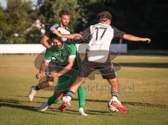 Freundschaftsspiel - Saison 2026/27 - TSV Ober/.Unterhaunstadt - FC Gerolfing  - Atilla Demir (Nr.29 - FC Gerolfing) - Nikola Kamenjasevic grau Ober./Unterh.stadt hinten - Cem Hezer grau Ober./Unterh.stadt  #17 - Foto: Meyer Jürgen