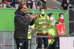 2.BL; Fortuna Düsseldorf - FC Ingolstadt 04; Cheftrainer Rüdiger Rehm (FCI) feuert an an der Seitenlinie, Spielerbank