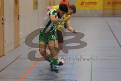 Lotto Bayern Hallencup - Lindenkreuzhalle Saison 2024/25 - FC Hitzhofen - SV Manching - Felix Bogner gelb Hitzhofen - Rayen Kouki grün Manching - Foto: Meyer Jürgen