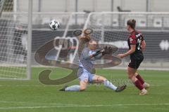 DFB Pokal - Frauen - Saison 2025/26 - FC Ingolstadt 04 Frauen - 1. FC Nürnberg - Torwart Anna-Lena Daum (Nr.22 - FC Ingolstadt Frauen I) hält einen Alleingang von Baumgärtl Jacqueline rot Nürnberg - XXXXX - Foto: Meyer Jürgen