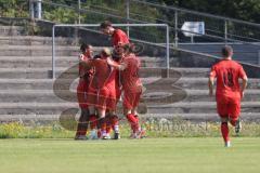 Bayernliga Nord - Saison 2024/25 - FC Ingolstadt 04 II - ASV Neumarkt - Der 0:1 Führungstreffer durch Misetic Marlon rot Neumarkt - jubel  - XXXXX - Foto: Meyer Jürgen