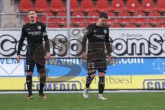 3. Liga; FSV Zwickau - FC Ingolstadt 04; Niederlage, hängende Köpfe 2:0, Tobias Schröck (21, FCI) Denis Linsmayer (23, FCI)
