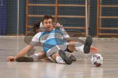 Hallenturnier MTV Ingolstadt - Saison 2025/26 - MTV Ingolstadt - Reichertshofen - Ferhan Erbas weiss Reichertshofen - Andreas Tkac blau MTV - Foto: Meyer Jürgen