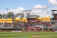 Toto-Pokal Finale; Würzburger Kickers - FC Ingolstadt 04; Fan Fankurve Banner Fahnen Spruchband Schanzer