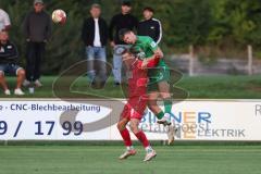 Landesliga - Saison 2024/25 - SV Manching - FSV Pfaffenhofen - Simon Berger (Nr.5 - SV Manching) - Untersänger Maurice rot Pfaffenhofen - Foto: Meyer Jürgen