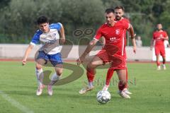 Bezirksliga - Saison 2024/25 - FC Fatih Ingolstadt - TSV Rohrbach - Marko Miskovic (Nr.21 - FC Fatih) -  Kai Suzuki weiss Rohrbach - Foto: Meyer Jürgen