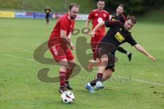 Kreisliga - Saison 2024/25- SV Kasing - SV Eitensheim - Christoph Exner rot Eitensheim - Noah Kamenjasevic schwarz Kasing - Foto: Meyer Jürgen