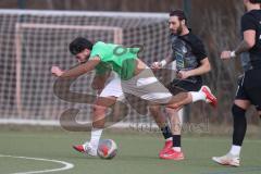 Bezirksliga - Saison 2025/26 - FC Fatih Ingolstadt - TSV 54 - DJK München - Ugur Genc (Nr.77 - FC Fatih) wird gefoult und kommt ins straucheln - Berkan Altug schwarz München - Foto: Meyer Jürgen