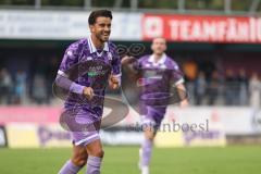 Toto-Pokal; SV Wacker Burghausen - FC Ingolstadt 04; Fredrik Carlsen (8, FCI) Schuß Tor Jubel Treffer 1:0 in der ersten Minute