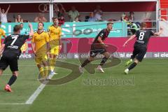 3.Liga - Saison 2023/2024 - FC Ingolstadt 04 -  1. FC Saarbrücken - Der 1:0 Führungstreffer durch Benjamin Kanuric (Nr.8 - FCI) - jubel - Foto: Meyer Jürgen