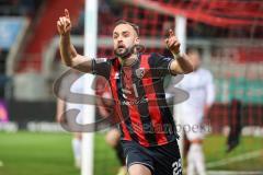 3. Liga; FC Ingolstadt 04 - Energie Cottbus; Tor Jubel Treffer Sebastian Grönning (11, FCI) und David Kopacz (29, FCI) jubelt