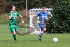 Kreisklasse - Saison 2024/25- SV Lippertshofen - SV Stammham  - Josef Buchner grün Lippertshofen - Jonas Korn blau Stammham - Foto: Meyer Jürgen