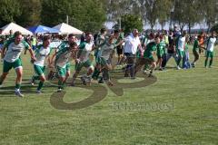 Relegation - Saison 2025/26 - SV Karlskron - FC Geisenfeld - Das Spiel ist aus - Geisenfeld steigt auf - jubel- Foto: Meyer Jürgen