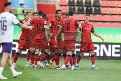 3. Liga; FC Ingolstadt 04 - Erzgebirge Aue; Tor Jubel Treffer Gustav Christensen (24, FCI) Georgios Antzoulas (6, FCI) Fredrik Carlsen (8, FCI) Max Besuschkow (17, FCI)
