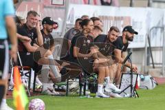 Toto Pokal; FC Memmingen - FC Ingolstadt 04, 2. Runde; Trainerbank Cheftrainerin Sabrina Wittmann (FCI) Co-Trainer Fabian Reichler (FCI) Co- Trainer Nico Antonitsch (FCI) Torwart-Trainer Alexander Kunze (FCI) Athletik-Trainer Rafael Lopez (FCI)