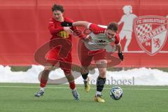 Schanzer Amateurcup 2026 - TSV Kösching - TSV Wolnzach-  - Elias Kraus rot Kösching - Simon Stippel weiss Wolnzach - Foto: Meyer Jürgen