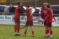 Kreisliga - Saison 2025/26- TSV Kösching - SV Zuchering - Jonas Betz blau Kösching - Leander Friedl rot Zuchering mit dem 0:1 Führungstreffer - jubel  - Foto: Meyer Jürgen