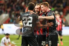 3. Liga; FC Ingolstadt 04 - VfL Osnabrück; Tor Jubel Treffer 4:0 David Kopacz (29, FCI) Marcel Costly (22, FCI) Sebastian Grönning (11, FCI)