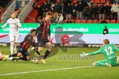 3. Liga; FC Ingolstadt 04 - Energie Cottbus; Torchance verpasst Sebastian Grönning (11, FCI) Deniz Zeitler (38, FCI) Hasse Tobias (14 ECO) Torwart Bethke Elias (12 ECO)