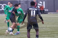 Bayernliga Nord - Saison 2024/25 - FC Ingolstadt 04 II - VFB Eichstätt - Aurel Kuqanaj (Nr.27 - FCI U21) - Jonas Fries grün Eichstätt - Foto: Meyer Jürgen