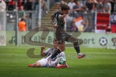 3. Liga - Saison 2026/27 - Victoria Köln - FC Ingolstadt 04  - Jonas Scholz (Nr.15 - FCI) - Jason Amann (Nr.24 - Viktoria Köln) - Foto: Meyer Jürgen