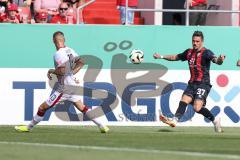 DFB-Pokal; FC Ingolstadt 04 - 1. FC Kaiserslautern; Pascal Testroet (37, FCI) Wekesser Erik (13 FCK)