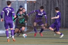Freundschaftsspiel - Saison 2025/26- TSV Gaimersheim - VFR Neuburg - Denis Janjic (Nr.31 - TSV Gaimersheim) - Maximilian Christl lila Neuburg dahinter - Sandi Omanovic lila Neuburg rote Schuhe  - Razvan Burla lila Neuburg weisse Schuhe - Foto: Meyer Jürge