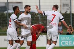 3. Liga; FC Ingolstadt 04 - Trainingslager, Testspiel, FC Kottern; Tor Jubel Treffer Jannik Mause (7, FCI) mit Marcel Costly (22, FCI) David Kopacz (29, FCI)