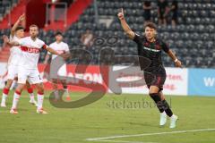 3. Liga - Saison 2025/26 - VFB Stuttgart II - FC Ingolstadt 04  - Der 1:2 Anschlusstreffer durch Mads Borchers (Nr.9 - FC Ingolstadt 04) - jubel - Foto: Meyer Jürgen