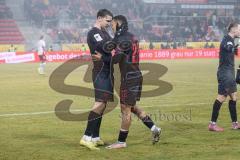 3. Liga; SSV Jahn Regensburg - FC Ingolstadt 04; Tor Jubel Treffer 0:3 Marcel Costly (22, FCI) Julian Kügel (29, FCI)