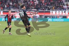 3. Liga; FC Ingolstadt 04 - VfB Stuttgart II; Tor Jubel Treffer Deniz Zeitler (38, FCI) nach 24 Sekunden 1:0 Elias Decker (3, FCI)