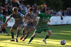 Totopokal- Saison 2023/2024 - SV Manching  - VFB Eichstätt - Sebastian Graßl (Nr.10 - SV Manching) - Herger Elias grau #11 Eichstätt - Foto: Meyer Jürgen